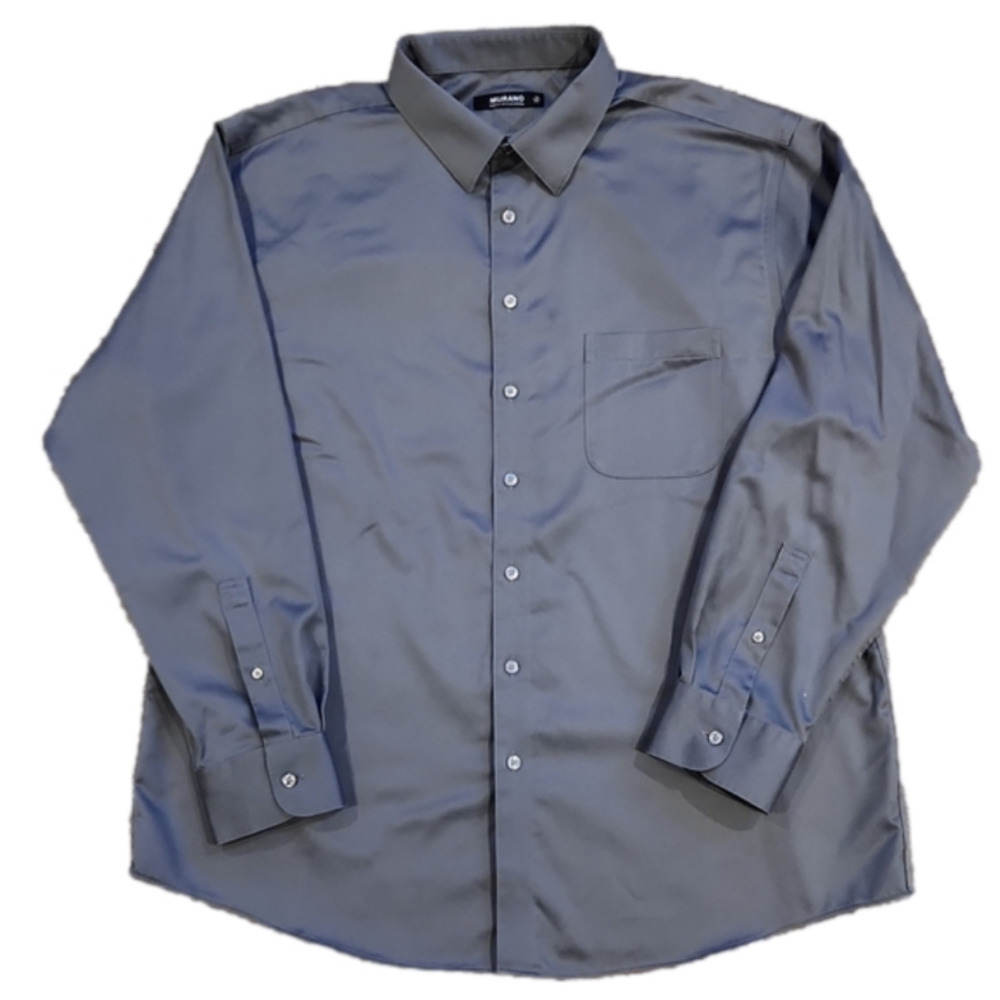MURANO Shiny Gray Button-Up Dress Shirt